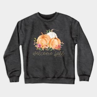 Welcome Fall, Watercolor Pumpkins © GraphicLoveShop Crewneck Sweatshirt